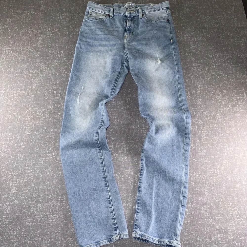 Old Navy Jeans Boys 18 Blue Skinny Built-In Tough Flex Adjustable Waist Denim
